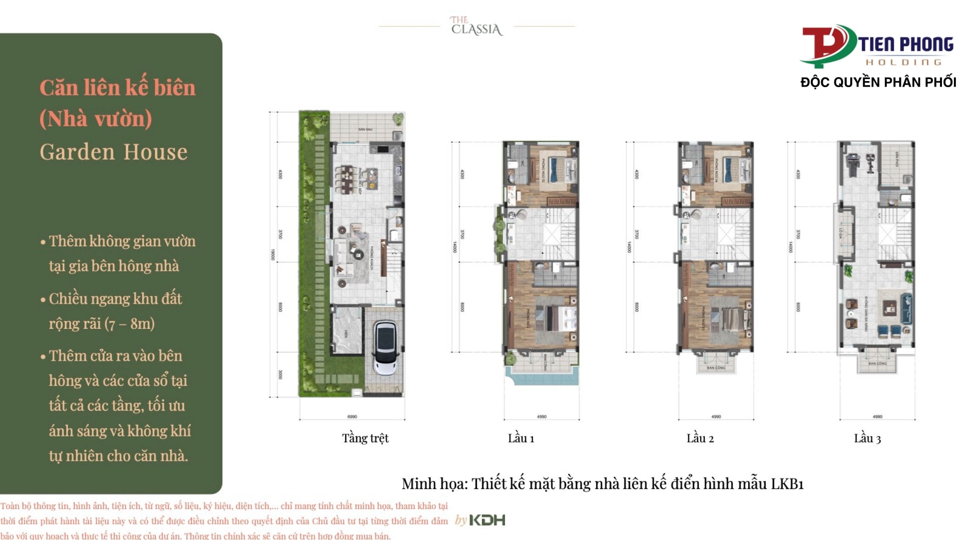 Mặt bằng tầng nhà phố The Classia - Căn liên kế biên