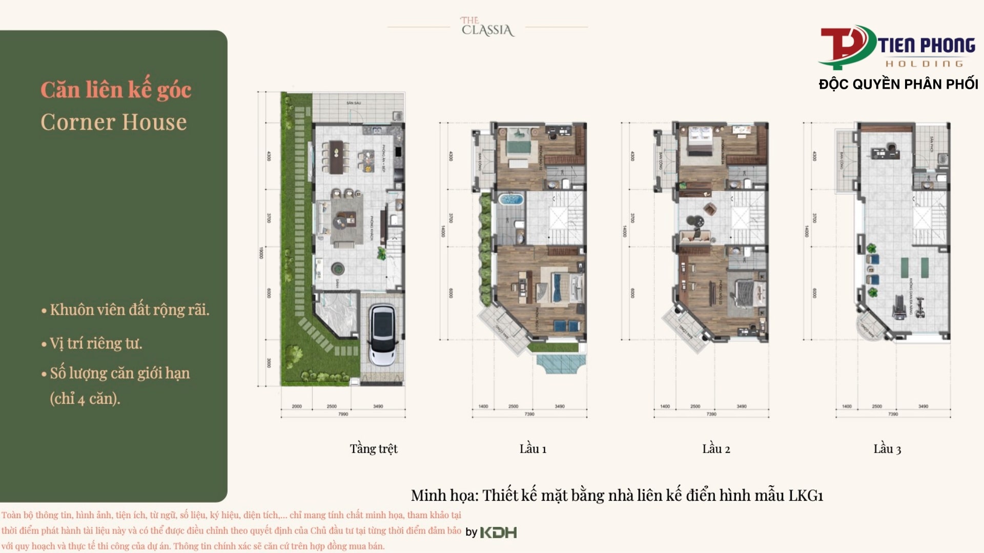 Mặt bằng tầng nhà phố The Classia - Căn liên kế góc