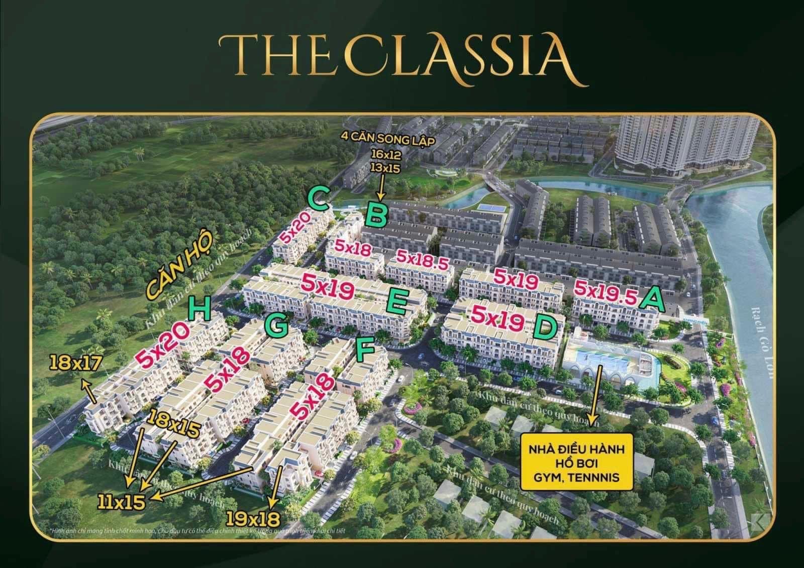 Mặt bằng các block nhà The Classia