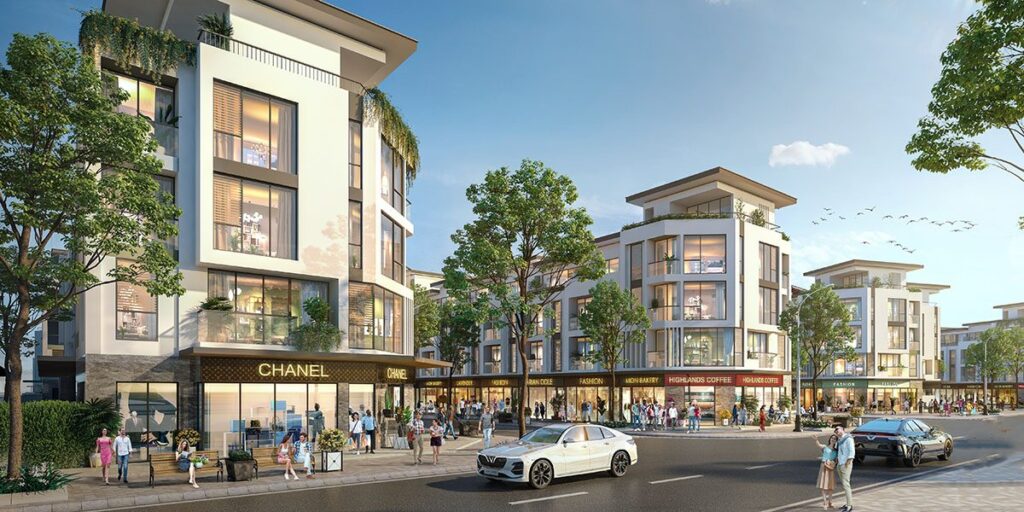 phối cảnh shophouse crystal city dự án meyhomes capital phú quốc