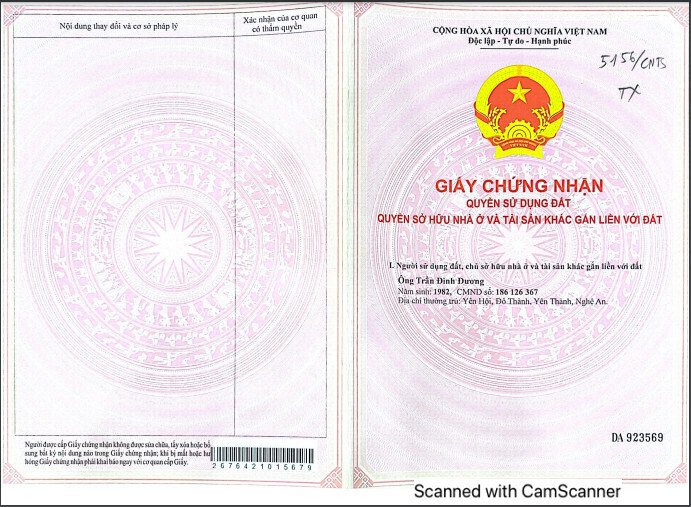 Sổ hồng đông tăng long