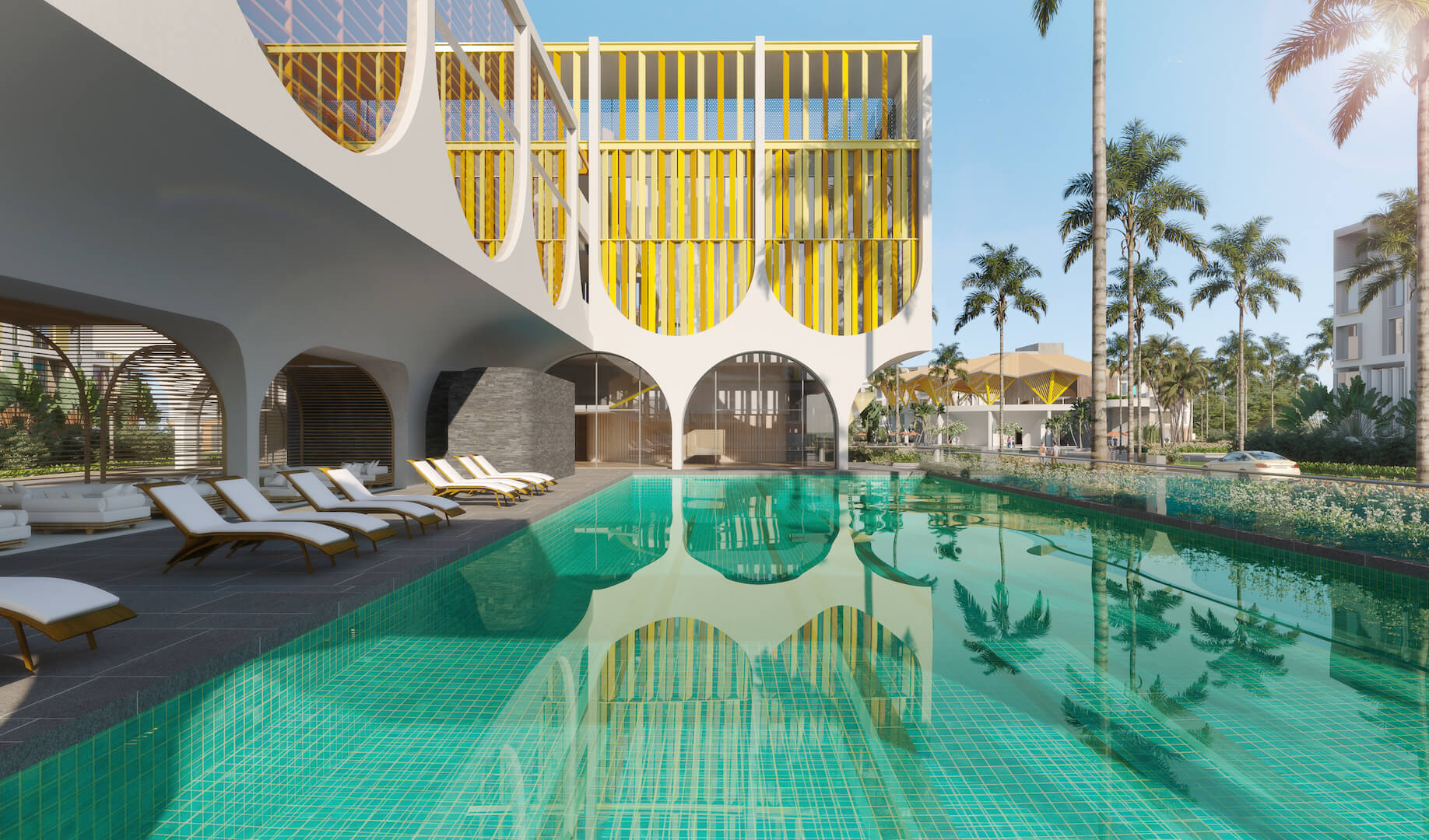 Hồ bơi tại các Clubhouse tại Meyhomes Capital Phú Quốc