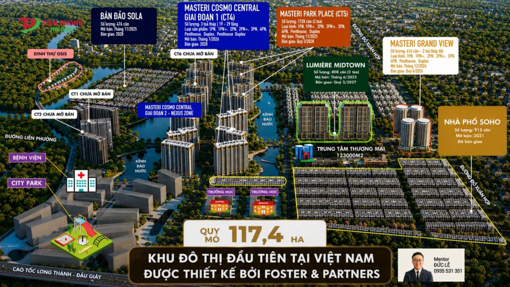 Ban do tong the du an The Global City Masterise Homes phan khu Soho sola Masteri Lumiere 2026