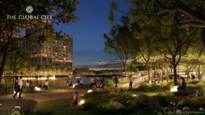 Phối cảnh một góc công viên cây xanh rộng lớn tại The Global City