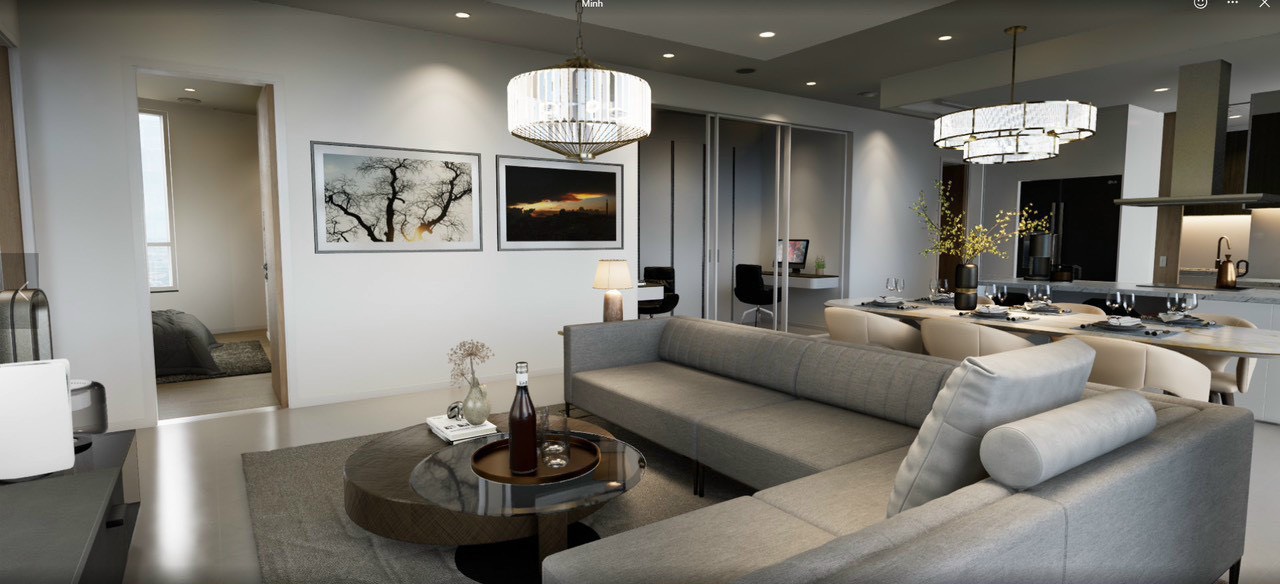 Góc phòng khách căn hộ thu thiem zeit river