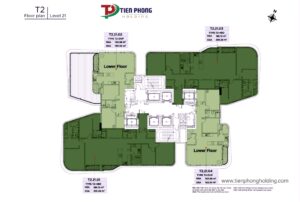 Mặt bằng tầng 21 tháp T2 Thu Thiem Zeit River