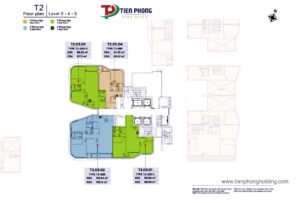 Mặt bằng tầng 3 4 5 tháp T2 Thu Thiem Zeit River