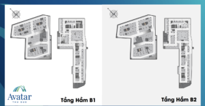 Mặt bằng tầng hầm B1, B2 dự án Avatar Thu Duc