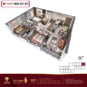 Căn hộ 3PN Glory Heights