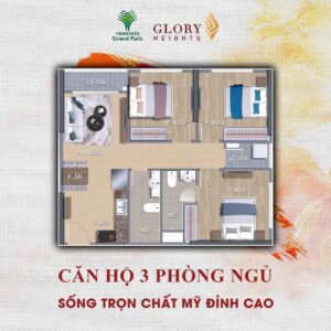 Thiết kế căn hộ 3PN Glory Heights