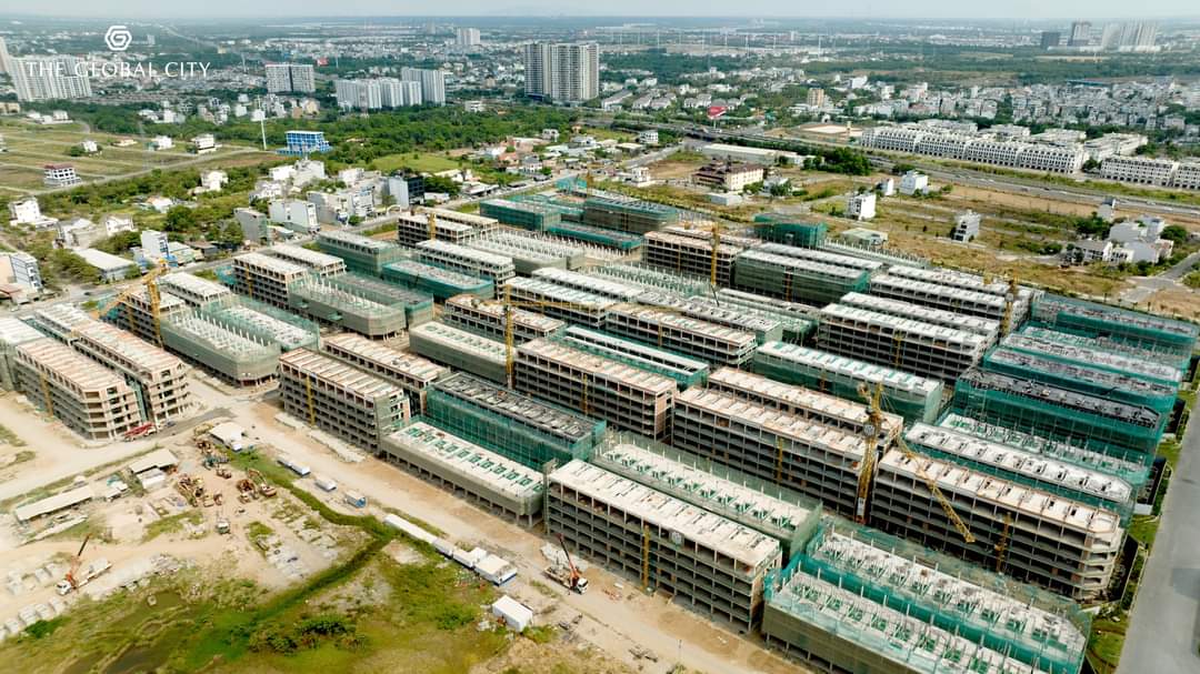 Tiến độ The Global City cán mốc 60%, khu nhà phố Soho cất nóc Tiến độ The Global City tháng 4/2023 ảnh 2