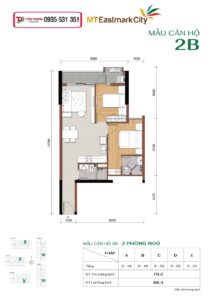 MẪU CĂN HỘ 2B THÁP D MT EASTMARK CITY