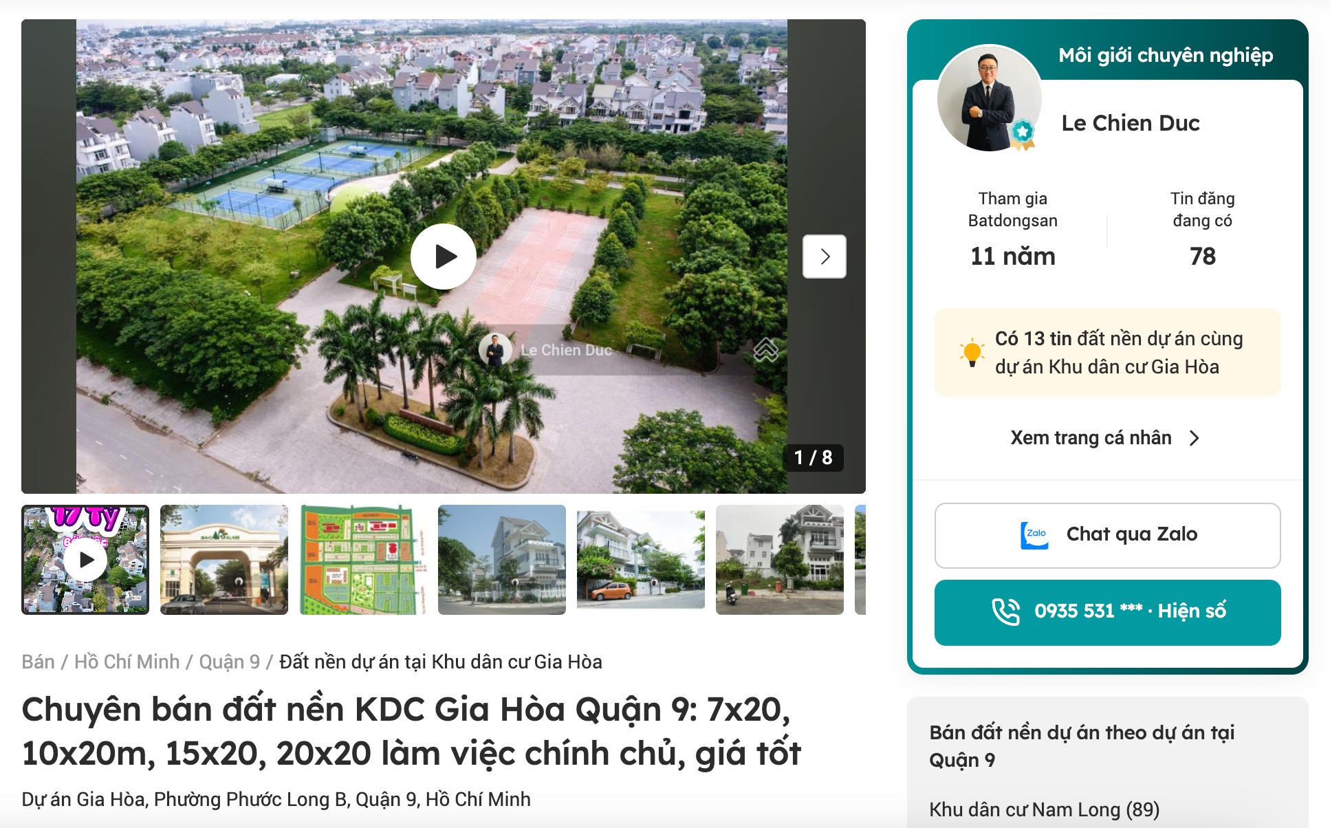 Bán đất nền KDC Gia Hoà Phước Long B Quận 9 Đức Lê – Chuyên ký gửi mua bán nhà đất Gia Hoà