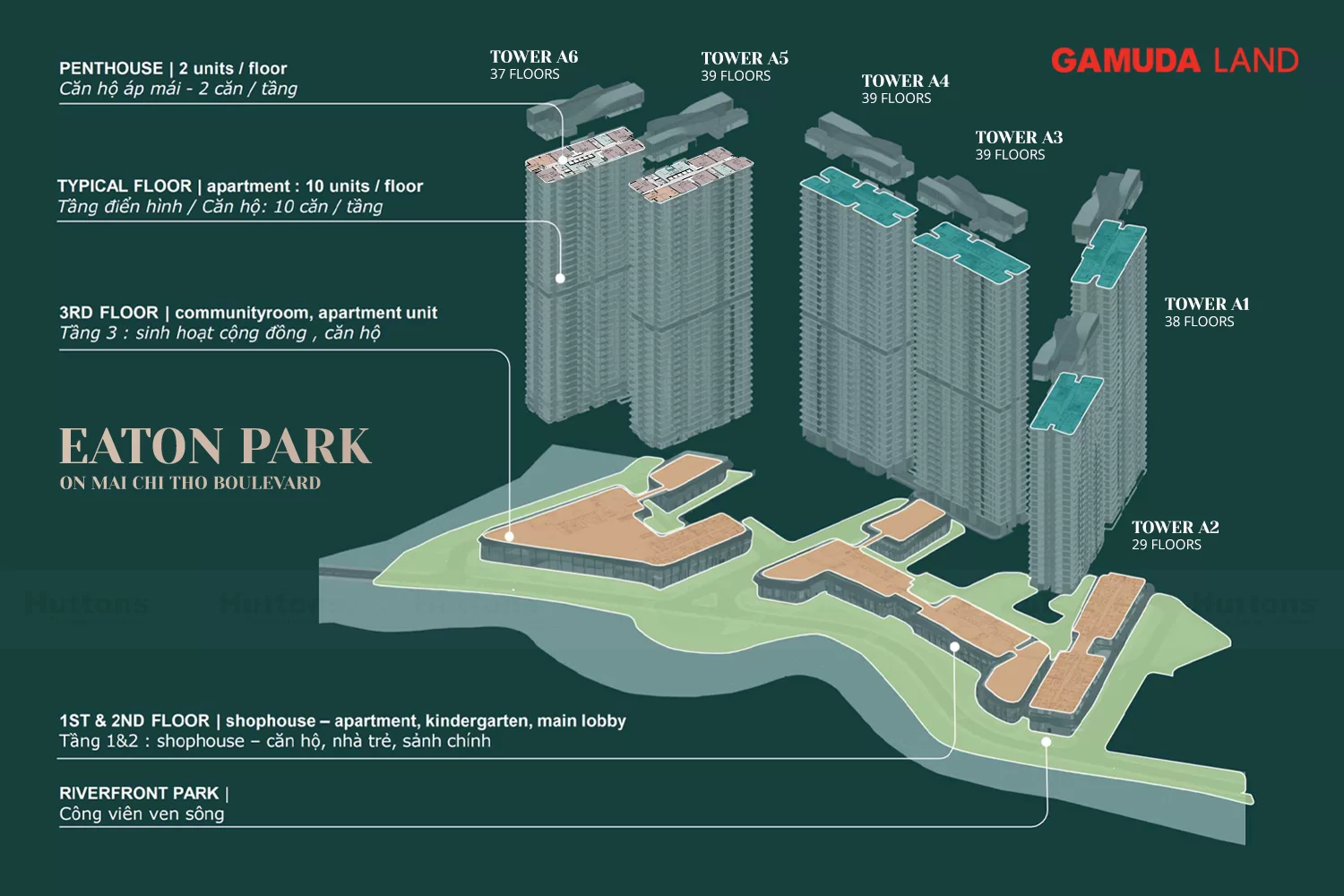 Layout Eaton Park: Mặt bằng tầng và thiết kế căn hộ chi tiết thong tin du an eaton park