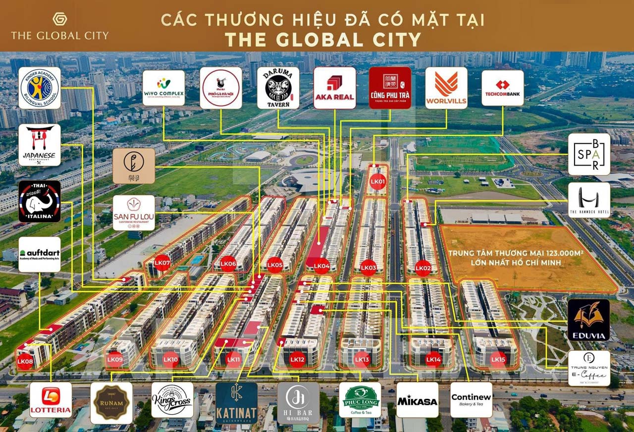 cac thuong hieu noi tieng tai the global city