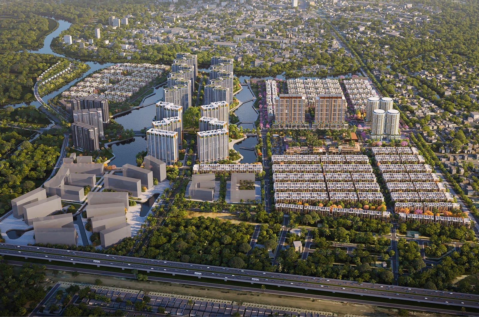 Phối cảnh tổng thể dự án The Global City, khu đô thị hiện đại tại TP. Thủ Đức, TP.HCM