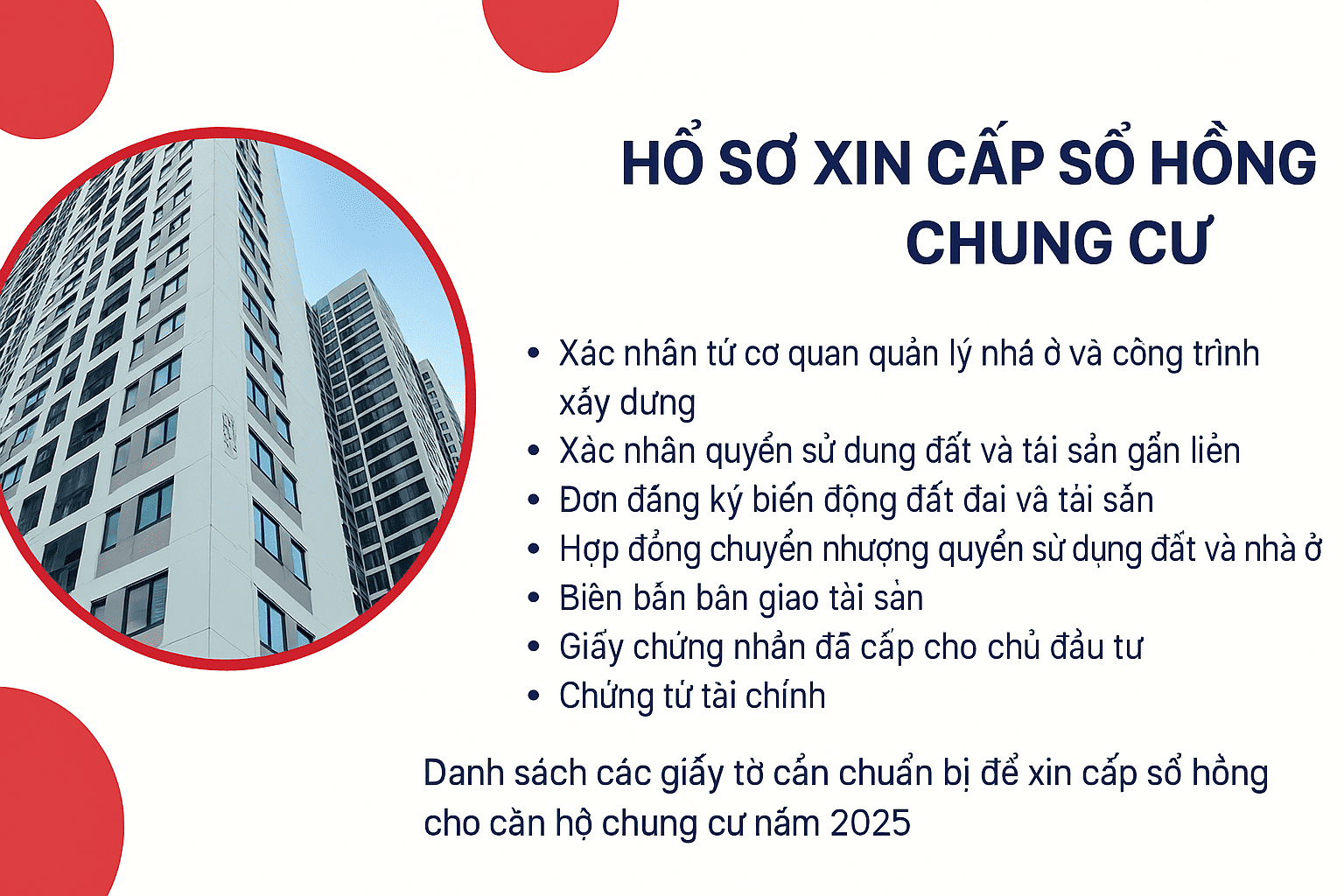 Thủ tục cấp sổ hồng căn hộ chung cư tại TPHCM năm 2025 Mẫu hồ sơ xin cấp sổ hồng cho căn hộ chung cư TP.HCM