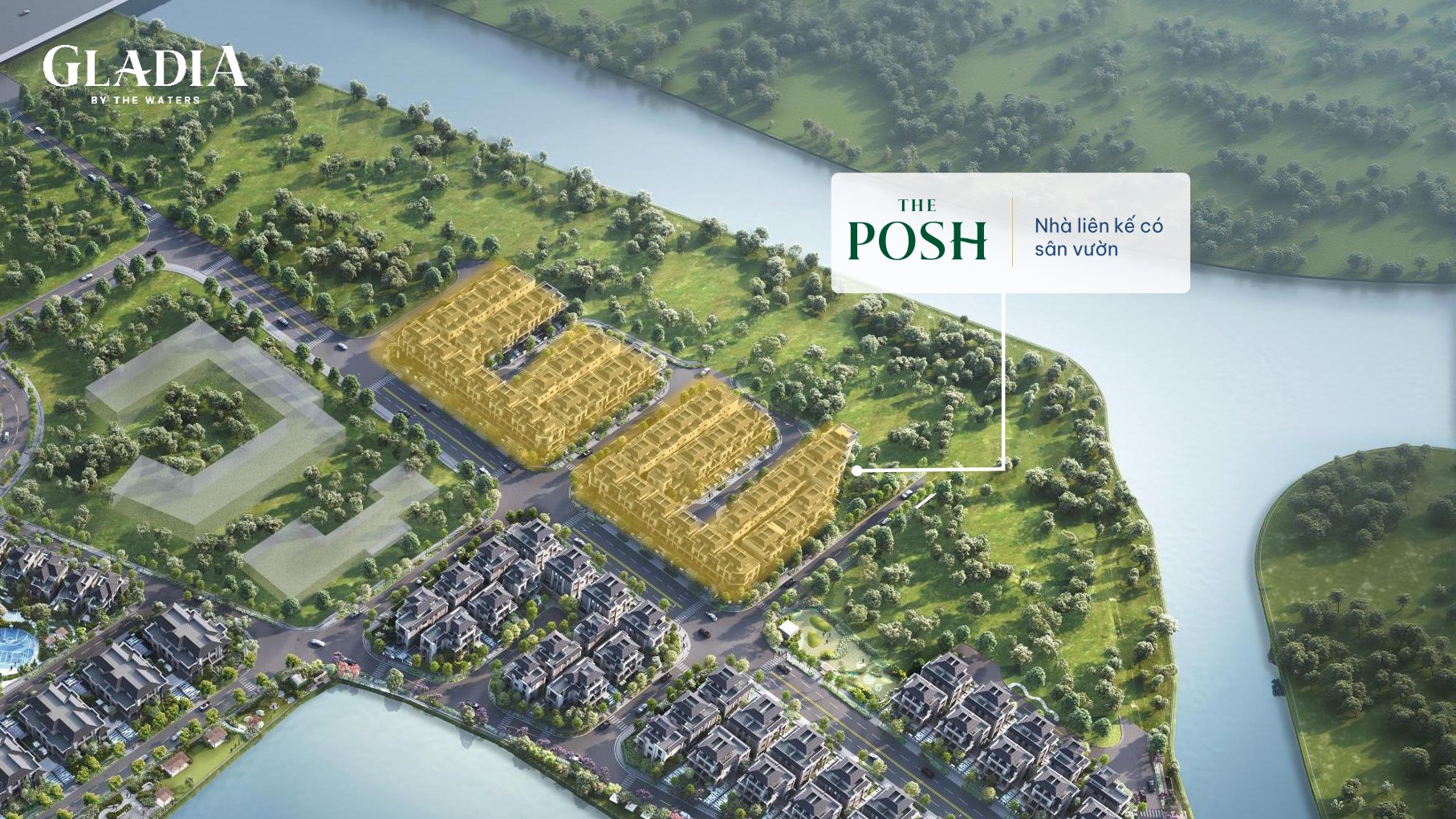 Phân khu The Posh Gladia by The Waters – nhà phố sân vườn tại Thủ Đức