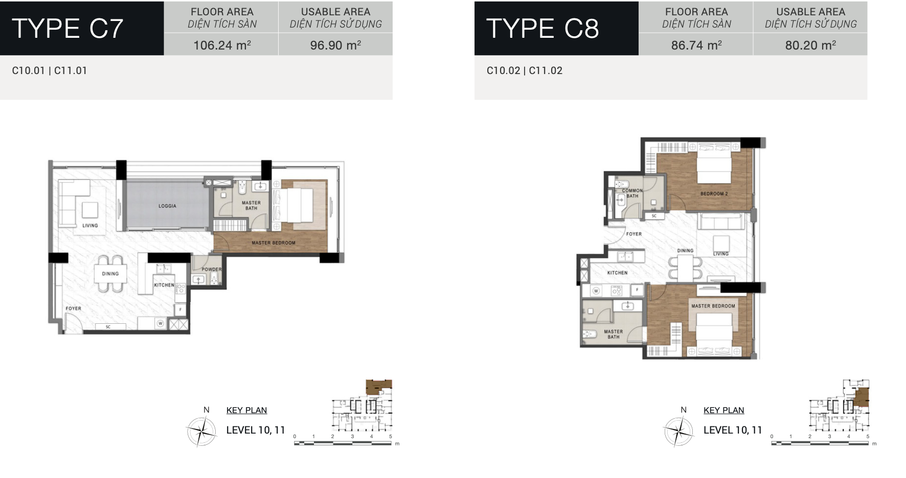 Layout căn hộ 1 phòng ngủ the berkley thảo điền diện tích 72-81m2 thiết kế hiện đại