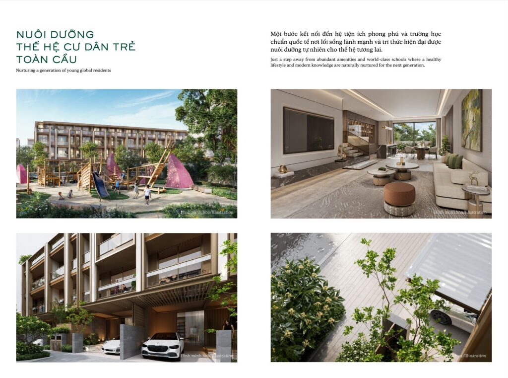 Phối cảnh nhà phố Sola phân khu Đảo Ánh Dương tại đô thị The Global City