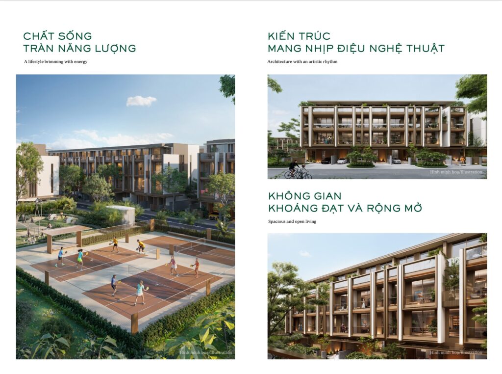 Mẫu thiết kế shophouse Sola tại phân khu Đảo Ánh Dương The Global City