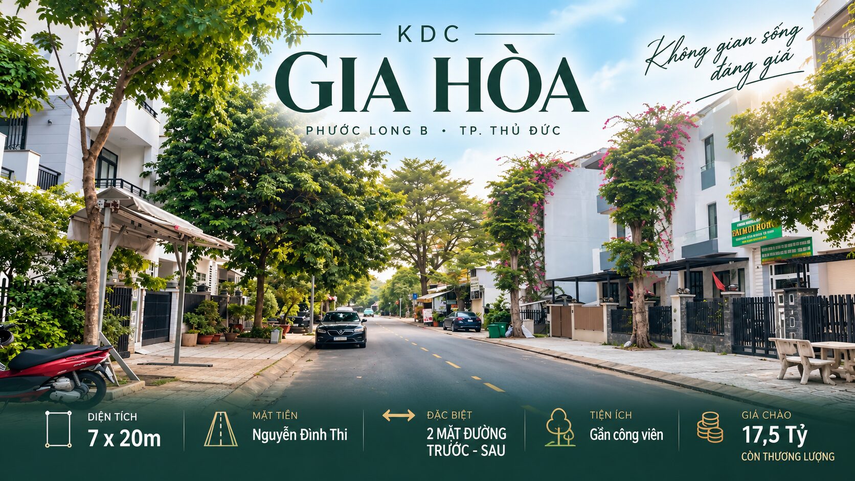 Bán đất nguyễn đình thi gia hòa 7x20m – 2 mặt đường trước sau – giá 17,5 tỷ Bán đất nguyễn đình thi gia hoà