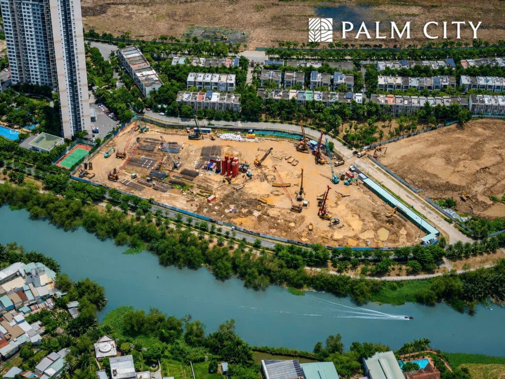 Cập nhật tiến độ thi công và không gian công trường dự án căn hộ Palm River