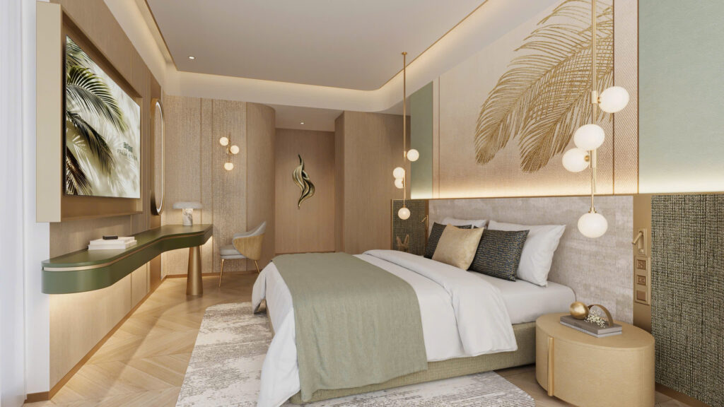 Chi tiết nội thất phòng ngủ cao cấp trong thiết kế căn hộ Palm River