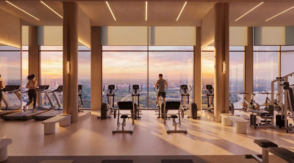 Phòng gym ở tầng 20 dự án Palm River