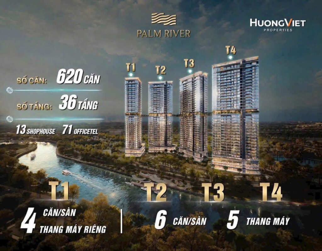 Tổng quan dự án palm river chủ đầu tư hướng việt property tại khu đô thị plam city