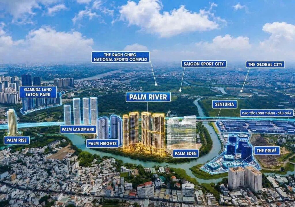 Bản đồ vị trí và kết nối giao thông dự án Palm River Bình Trưng TP. Thủ Đức
