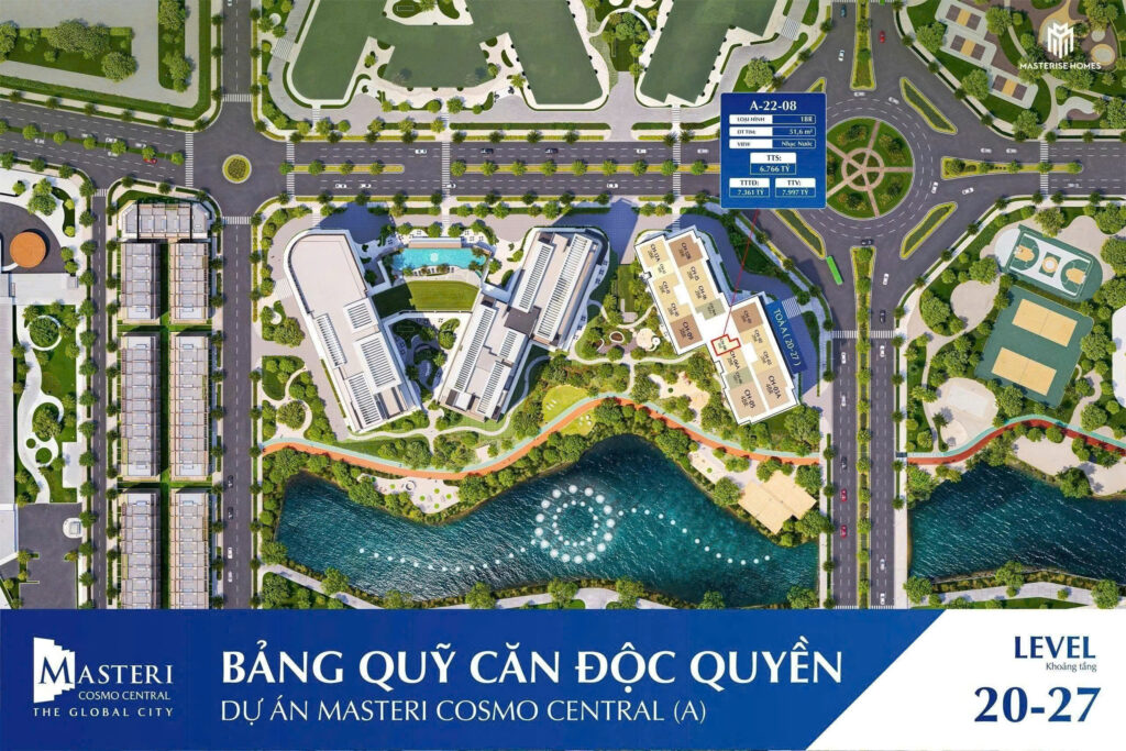 Giỏ hàng căn hộ masteri cosmo central ct4 tầng 20 đến 27